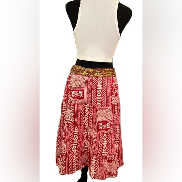 ✌🏻COACHELLA FESTIVAL VIBES!! TWENTY-ONE GORGEOUS FLOWING SEQUINED BOHO SKIRT - Picture 3 of 15